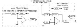 Управляемые напряжением микшер и блок обработки сигнала на микросхеме LM1036